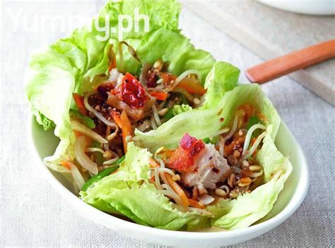 Lumpiang Hubad with Lechon Kawali .